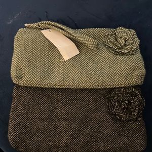 TWO Vintage Oldnavy Green and Black Clutch